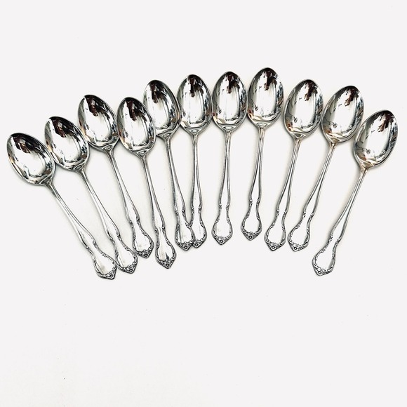 Gorham Other - 11 Gorham Stegor JOLIE LA BELLE Stainless Flatware TEASPOONS dessert spoons
